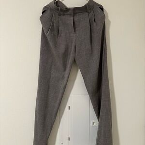 L'Academie Charcoal Pleated Trousers